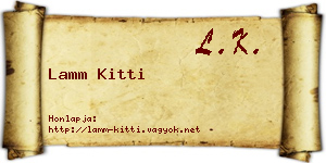 Lamm Kitti névjegykártya