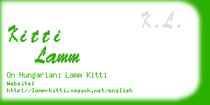 kitti lamm business card